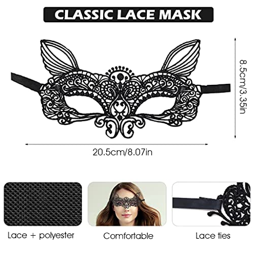 PATPAT Set of 2 Masquerade Masks Lace Eye Mask Cat Ears Headband for Women, Cute Halloween Mask Party Mask Costume for Cosplay Carnival Party Halloween Christmas Valentine Day (Elf) PATPAT Set of 2 Masquerade Masks Lace Eye Mask Cat Ears Headband for Women, Cute Halloween Mask Party Mask Costume for Cosplay Carnival Party Halloween Christmas Valentine Day (Elf)